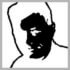 The face of a man made in the manner of a design, in black and white AV T Langen OPT SP 70x70 - Gunslinger´s Farewell