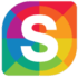 The letter S placed on a background full of colors, all the colours of the rainbow SnowMusicStudio AV SP OPT 70x70 - Cinematic Logo