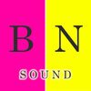 A square divided into the left part in pink and the right part in yellow; with the letters BNS