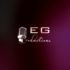 a purple square with a microphone in its centre and the inscriptions "EG Productions". EGP AV ART CL 70x70 - Celtic Logo