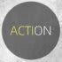 The word ACTION written in a grey circle, placed on a light grey background Action AV cl - Future Dubstep