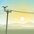 a bird that lands on an electrical line Tel Av cl - Inspiring Ambient Background