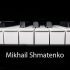 Piano keys in black and white with inscription Makhail Shmatenko