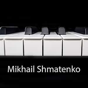 Piano keys in black and white with inscription Makhail Shmatenko, small MikhailShmat AV IM - For Christmas