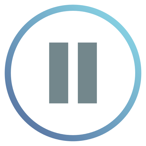 a blue and grey Pause symbol