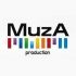 the word MUZA PRODUCTION on a white background