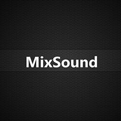 a black square with MixSound in the middle