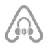 a grey triangle with headphones AV Stereoalex IM 70x70 - Biohazard