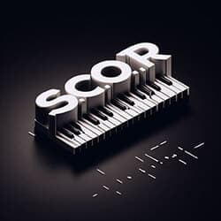 a black square with lettering on the inside Scorpiano AV n IM - Relaxing Beautiful Piano Music